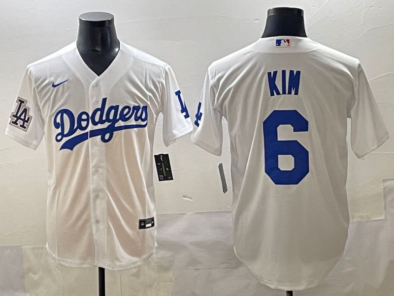 Men 2025 Los Angeles Dodgers #6 H.S.Kim White Game Nike MLB Jersey style 21->los angeles dodgers->MLB Jersey